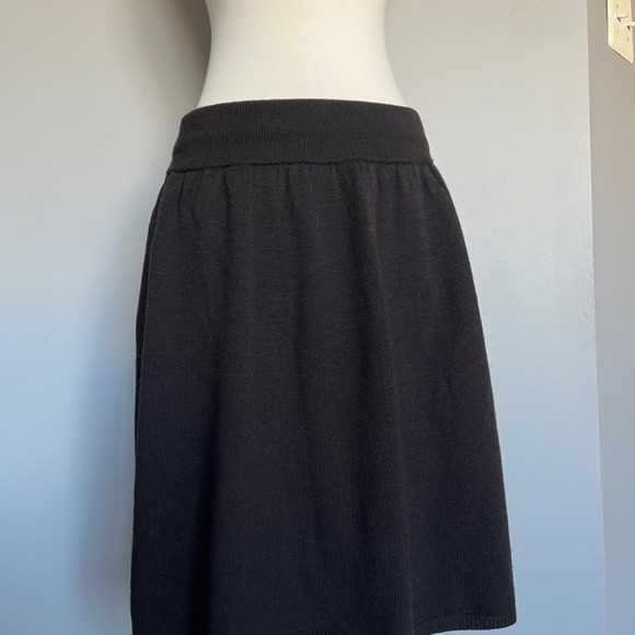 Eileen Fisher 100% Merino Wool Brown Midi Casual Winter Skirt - Picture 8 of 11